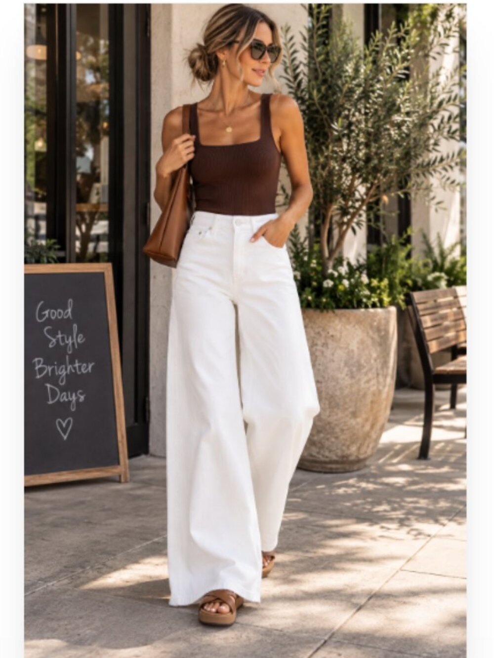 A New Day High Rise Wide Leg White Jeans